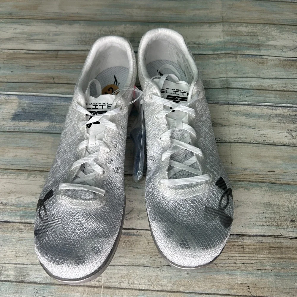Under Armour Shakedown Elite‎ White Track Field Shoes Cleats Mens 12 Womens 13.5